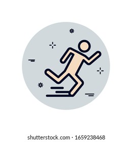 Avatar running fill block style icon design of Person profile social communication human user and figure theme Vector illustration