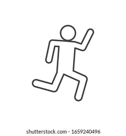 Avatar running line style icon design of Person' profile.  Social communication human user partnership member and figure theme Vector illustration