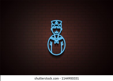 avatar sailor icon in neon style. One of Avatars collection icon can be used for UI/UX