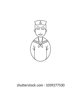 avatar sailor icon. Professions for mobile concept and web apps. Thin line  icon for website design and development, app development. Premium icon on white background