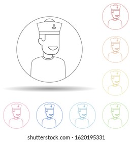 Avatar of sailor in multi color style icon. Simple thin line, outline vector of avatar icons for ui and ux, website or mobile application