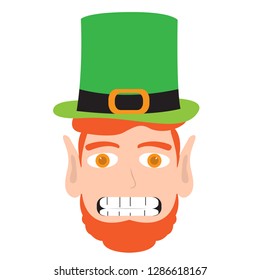 Avatar of a scared irish elf. Vector illustration design