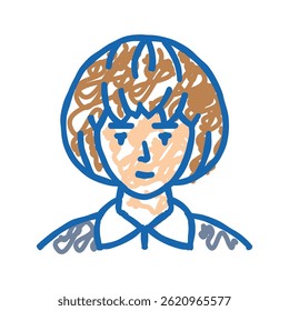 avatar school girl japanese doodle icon sketch vector. avatar school girl japanese sign. isolated symbol illustration