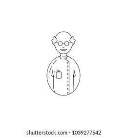 avatar scientist icon. Professions for mobile concept and web apps. Thin line  icon for website design and development, app development. Premium icon on white background