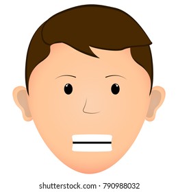 Avatar of a serious man, Vector illustration