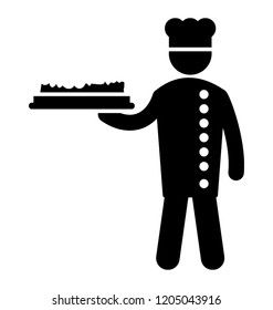 Avatar serving pizza is the symbol of waiter 