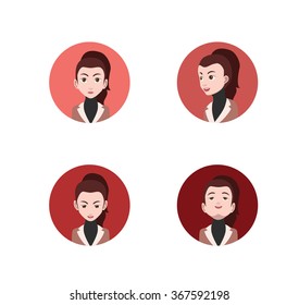 Avatar set With eyes nose and mouth Left,Up,Front,Right Down view