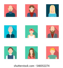 Avatar set icons in flat style. Big collection of avatar vector symbol stock illustration
