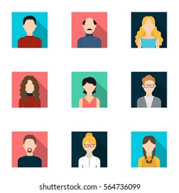 Avatar set icons in flat style. Big collection of avatar vector symbol stock illustration