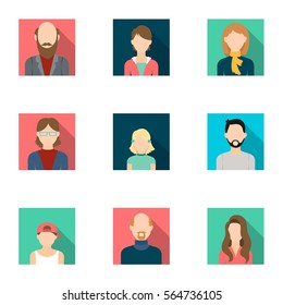 Avatar set icons in flat style. Big collection of avatar vector symbol stock illustration