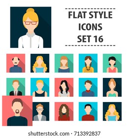 Avatar set icons in flat style. Big collection avatar vector symbol stock illustration