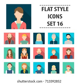 Avatar set icons in flat style. Big collection avatar vector symbol stock illustration