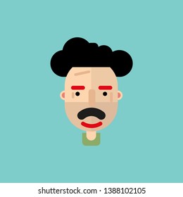 Avatar set isolated on white background. Diverse faces, happy expressions. Cute and simple flat cartoon style.