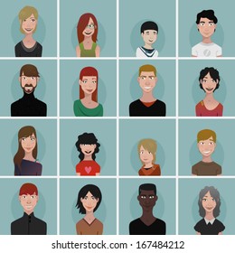 Avatar Set with people of different ethnicity and age