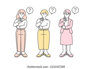 It's an avatar set of three adult girls who think with their hands.