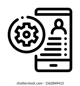 Avatar Settings Icon Vector. Outline Avatar Settings Sign. Isolated Contour Symbol Illustration