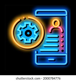 Avatar Settings neon light sign vector. Glowing bright icon Avatar Settings sign. transparent symbol illustration