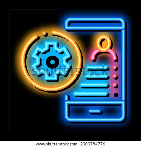 Avatar Settings neon light sign vector. Glowing bright icon Avatar Settings sign. transparent symbol illustration