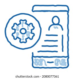Avatar Settings sketch icon vector. Hand drawn blue doodle line art Avatar Settings sign. isolated symbol illustration
