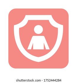 avatar in shield line style vector illustration design