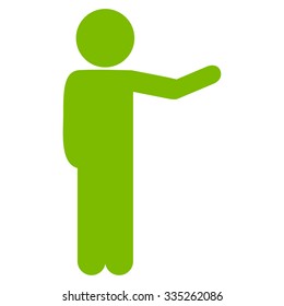Avatar Show vector icon. Style is flat symbol, eco green color, rounded angles, white background.