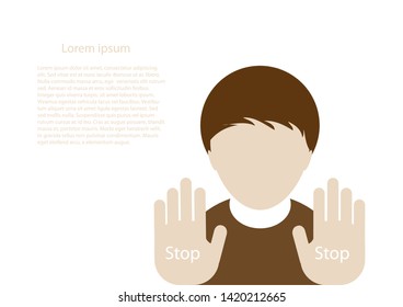 avatar showing stop gesture on white backgrounds