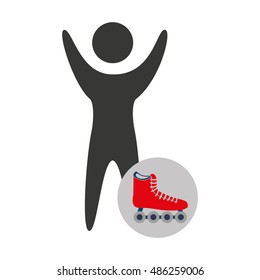 avatar silhouette athlete icon vector illustration design
