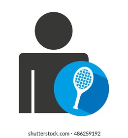 avatar silhouette athlete icon vector illustration design