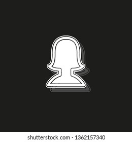 Avatar silhouette icon - vector user profile symbol, office icon