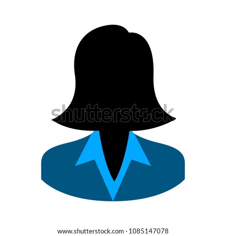 Avatar silhouette icon - vector user profile symbol, office icon