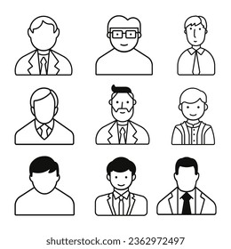 Avatar silhouette vector icon set.