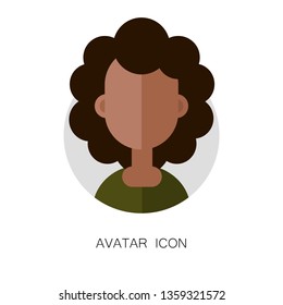 Avatar Simple Icon. Vector Illustration. Flat Graphic Style. Girl Face. Decorative Design for Web, Chat, Office