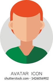Avatar Simple Icon. Vector Illustration. Flat Graphic Style. Boy Man Face. Decorative Design for Web, Chat, Office, School, Travel