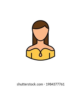 avatar skater outline colored icon. Signs and symbols can be used for web logo mobile app UI UX