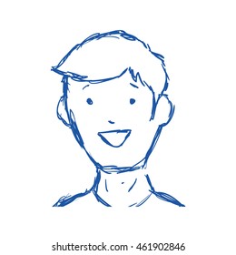 Avatar Sketch Concept Represented By Man Icon. Isolated And Flat Illustration