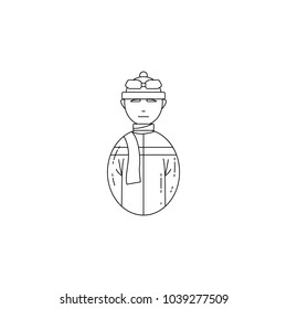 avatar skier icon. Professions for mobile concept and web apps. Thin line  icon for website design and development, app development. Premium icon on white background