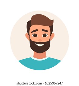 avatar smiling boy facial expression. vector icon isolated from white background