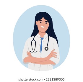 Avatar of a smiling chinese female doctor, medical worker.