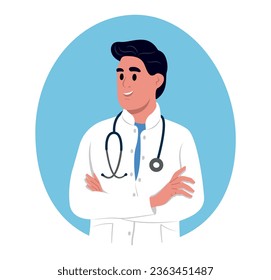 Avatar of a smiling doctor, medical worker.