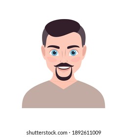avatar de un joven sonriente. ilustración vectorial. personaje masculino de moda.