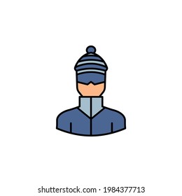 avatar snowboard outline colored icon. Signs and symbols can be used for web logo mobile app UI UX