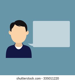 Avatar and space for text. Speech bubbles. 