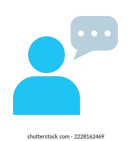 Avatar mit Sprachblase auf weißem Hintergrund