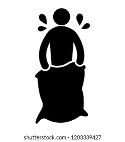 Avatar Standing In Sack Is Showing The Icon Of Sack Race 