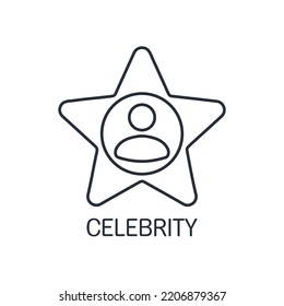 Avatar star celebrity.  Vector linear icon isolated on white background.