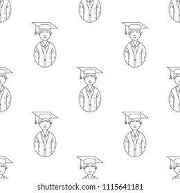 avatar student icon. Element of Avatars icon for mobile concept and web apps. Pattern repeat seamless avatar student icon. Can be used for web and mobile. Premium icon on white background