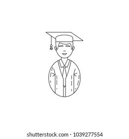 avatar student icon. Professions for mobile concept and web apps. Thin line  icon for website design and development, app development. Premium icon on white background