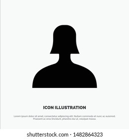Avatar, Support, Woman solid Glyph Icon vector