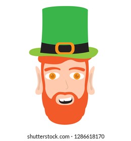 Avatar of a surprised irish elf. Vector illustration design
