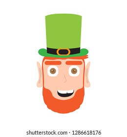 Avatar of a surprised irish elf. Vector illustration design